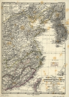 Karte vom östlichen China & Korea zur Übersicht der chinesischen Dialekte nach Edkins und der Reisen von Oxenham & Markham 1868-69