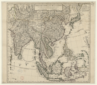 Carte des Indes et de la Chine : dressée sur plusieurs relations particulières rectifiées par quelques observations
