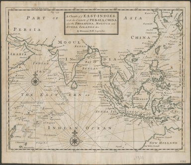 A chart of ye East-Indies with the coast of Persia, China also the Philipina, Moluca and Sunda Islands, &c.