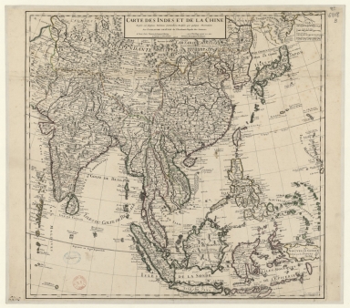Carte des Indes et de la Chine : dressée sur plusieurs relations particulières rectifiées par quelques observations