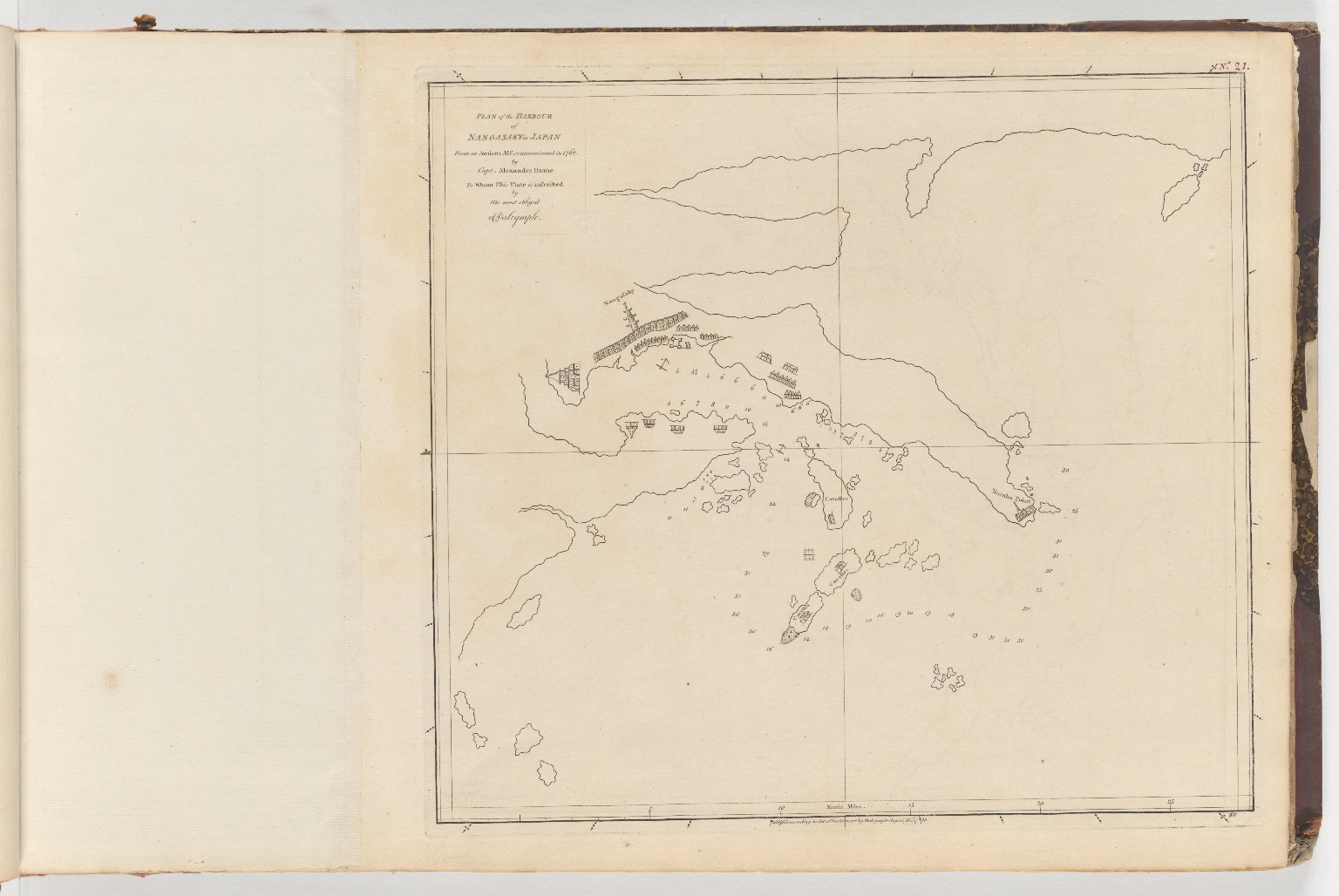 Plan of the harbour of Nangasaky in Japan : from an ancient MS communicated in 1762