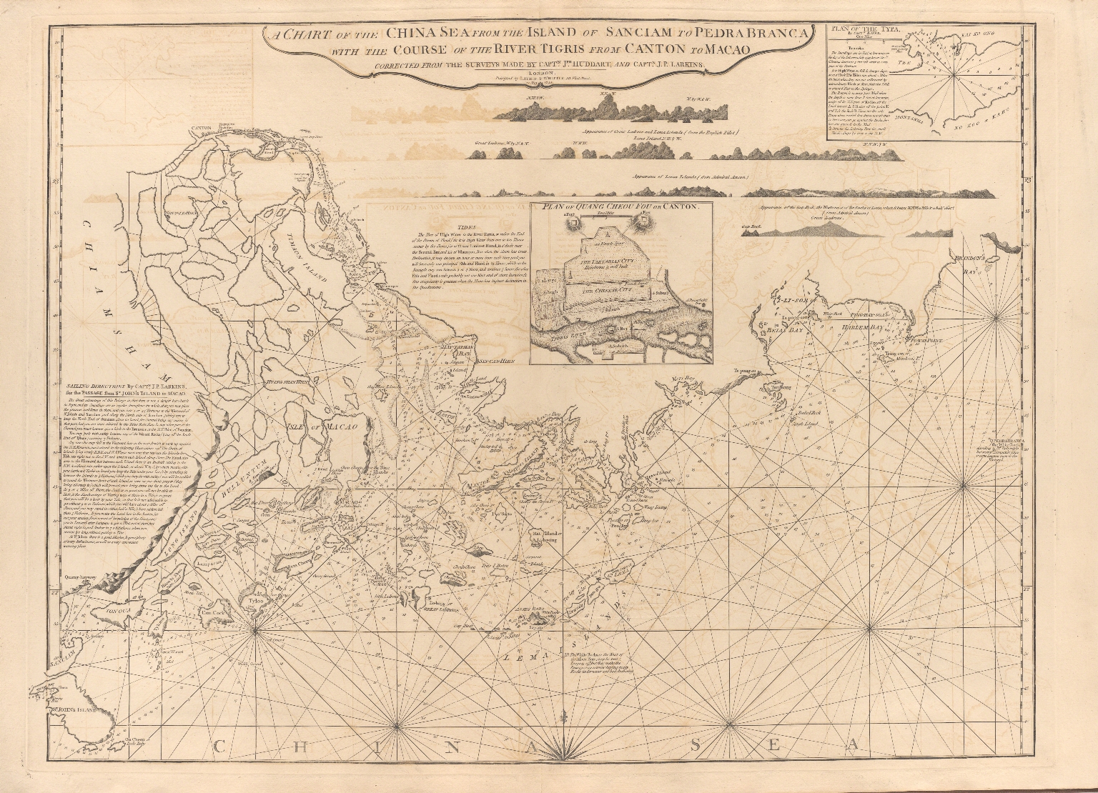 A chart of the China Sea from the Island of Sanciam to Pedra Branca with the course of the River Tigris from Canton to Macao