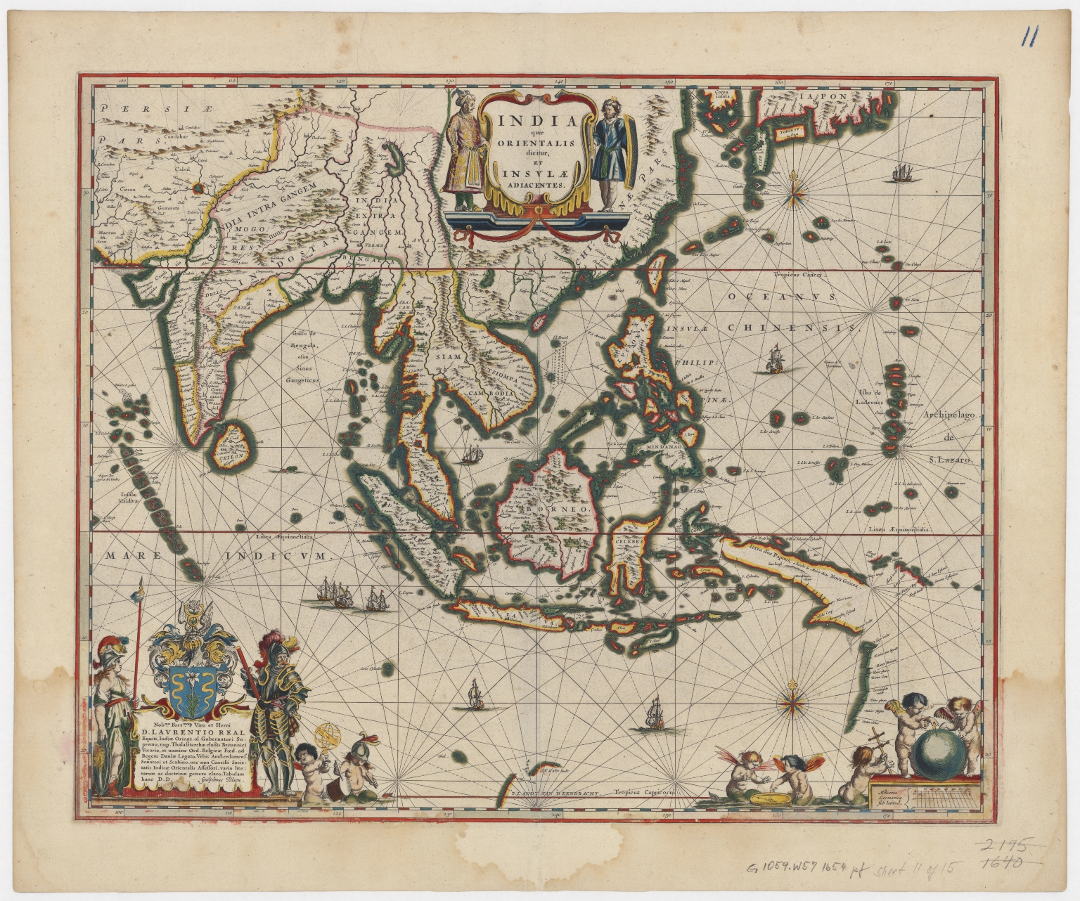 Blaeu map of Southeast Asia and the surrounding areas