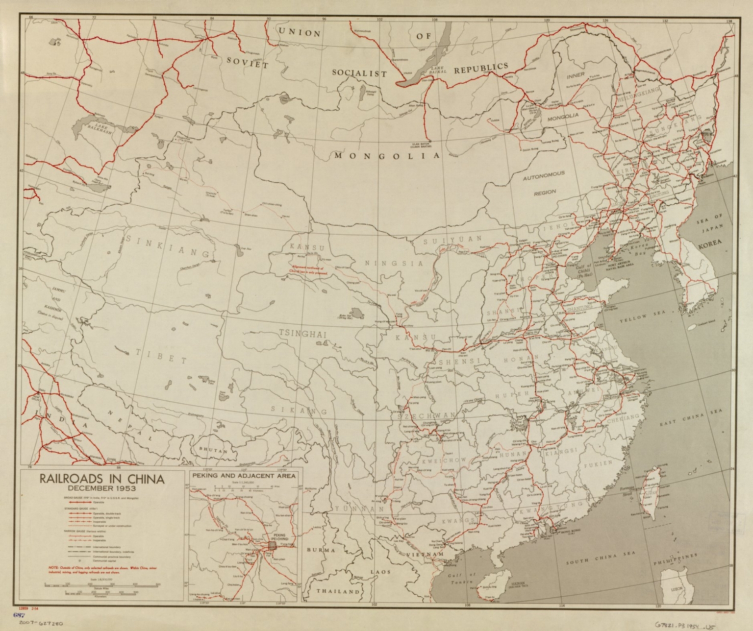 Railroads in China, December 1953