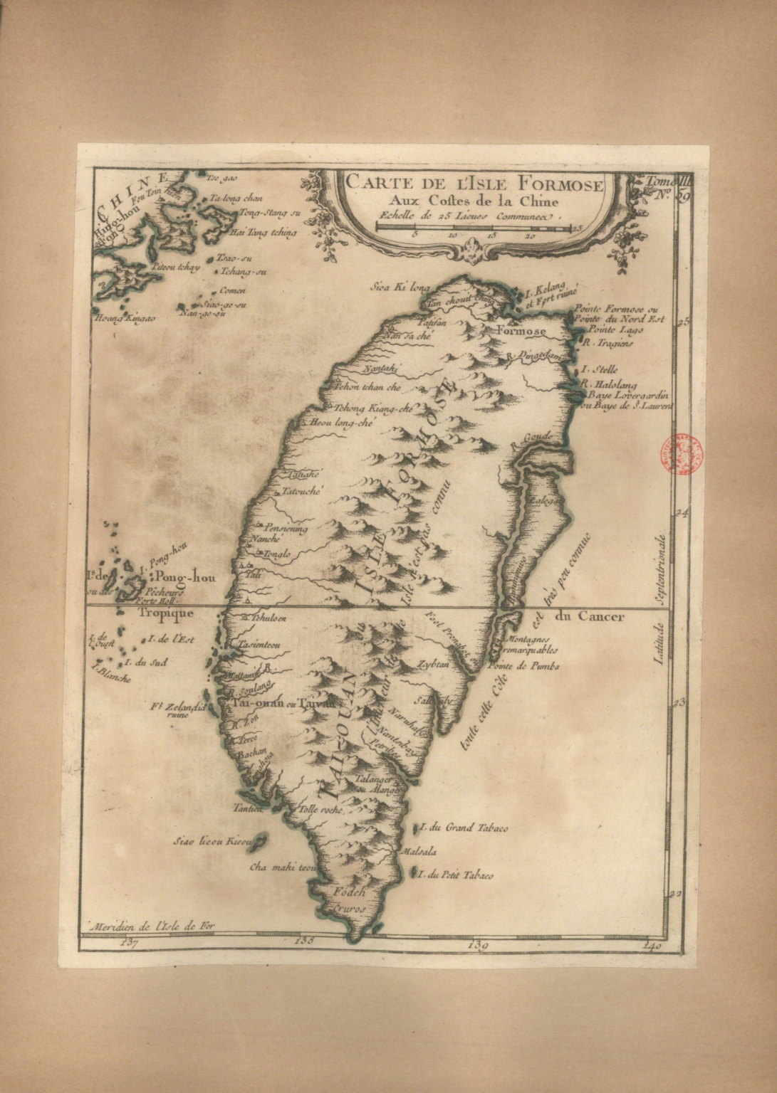 Carte de l'Isle Formose aux costes de la Chine