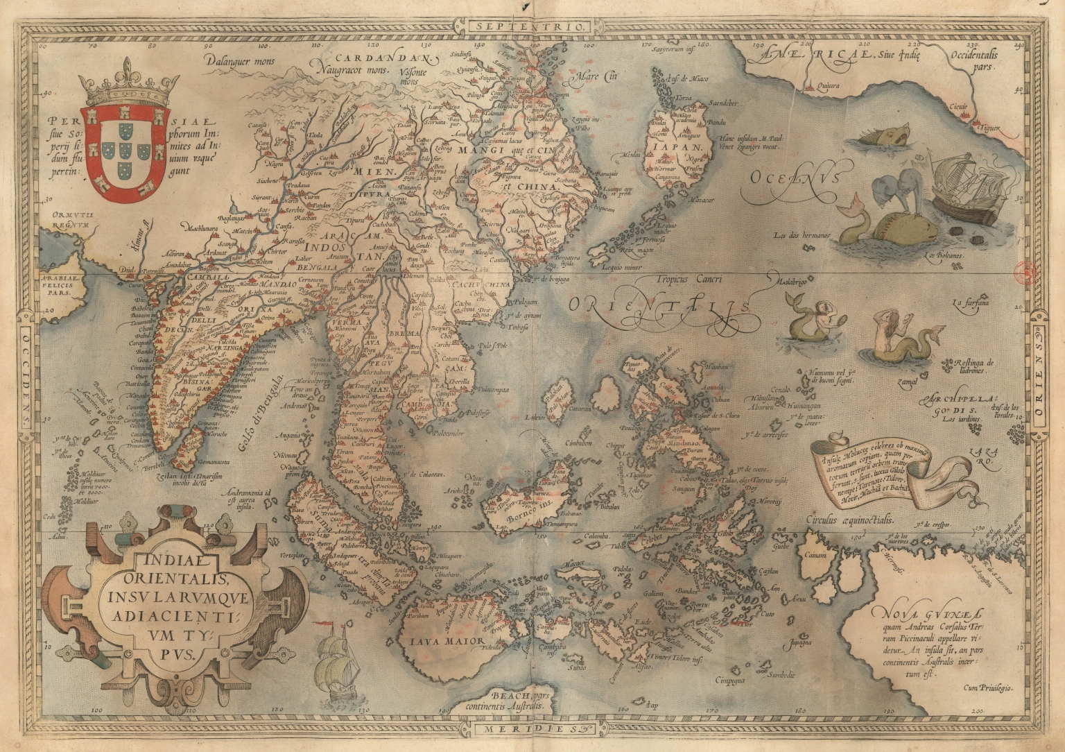 A map of the East Indies and surrounding islands.