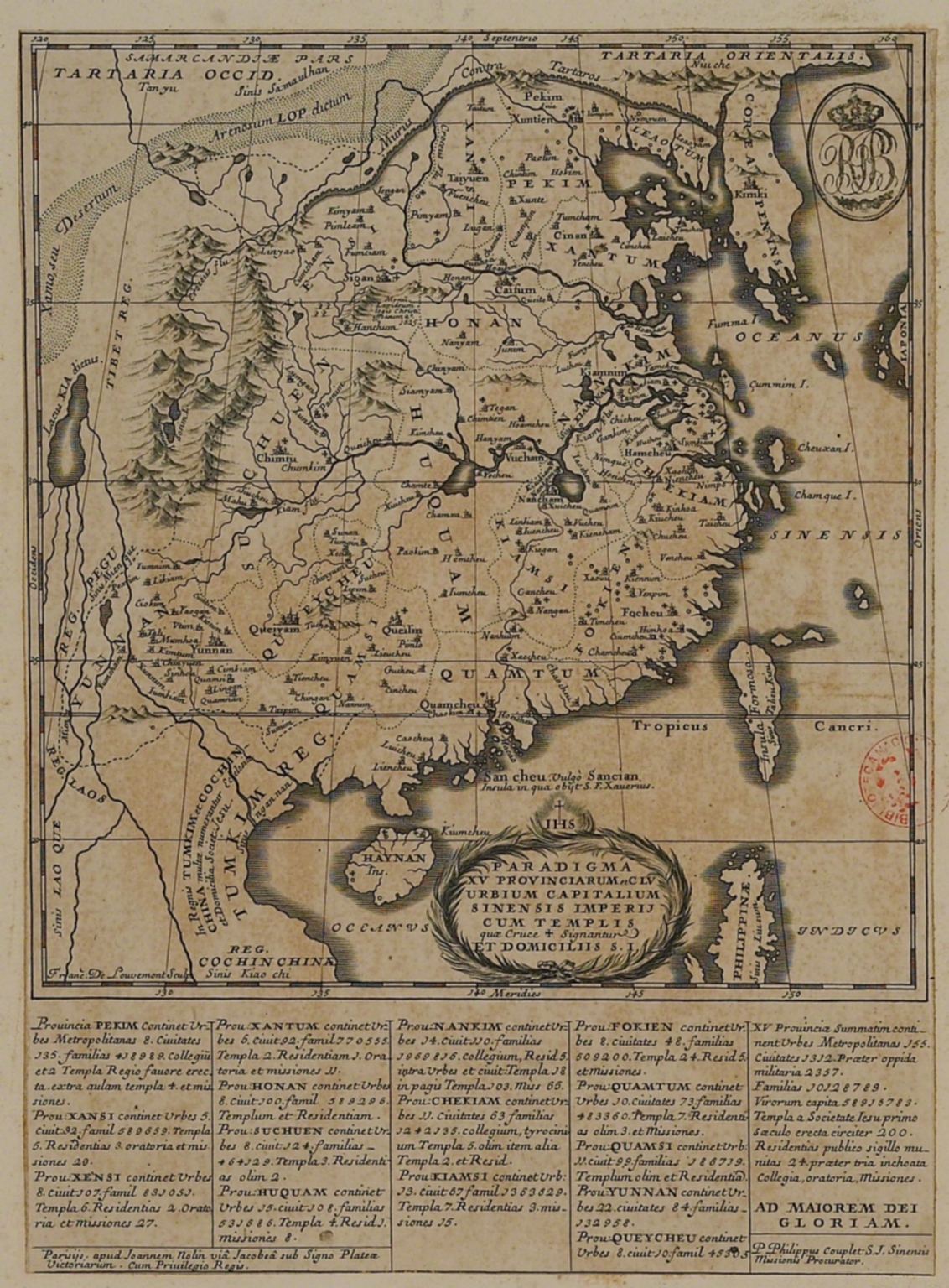 A Map of the 15 Provinces and 155 Capital Cities of the Chinese Empire