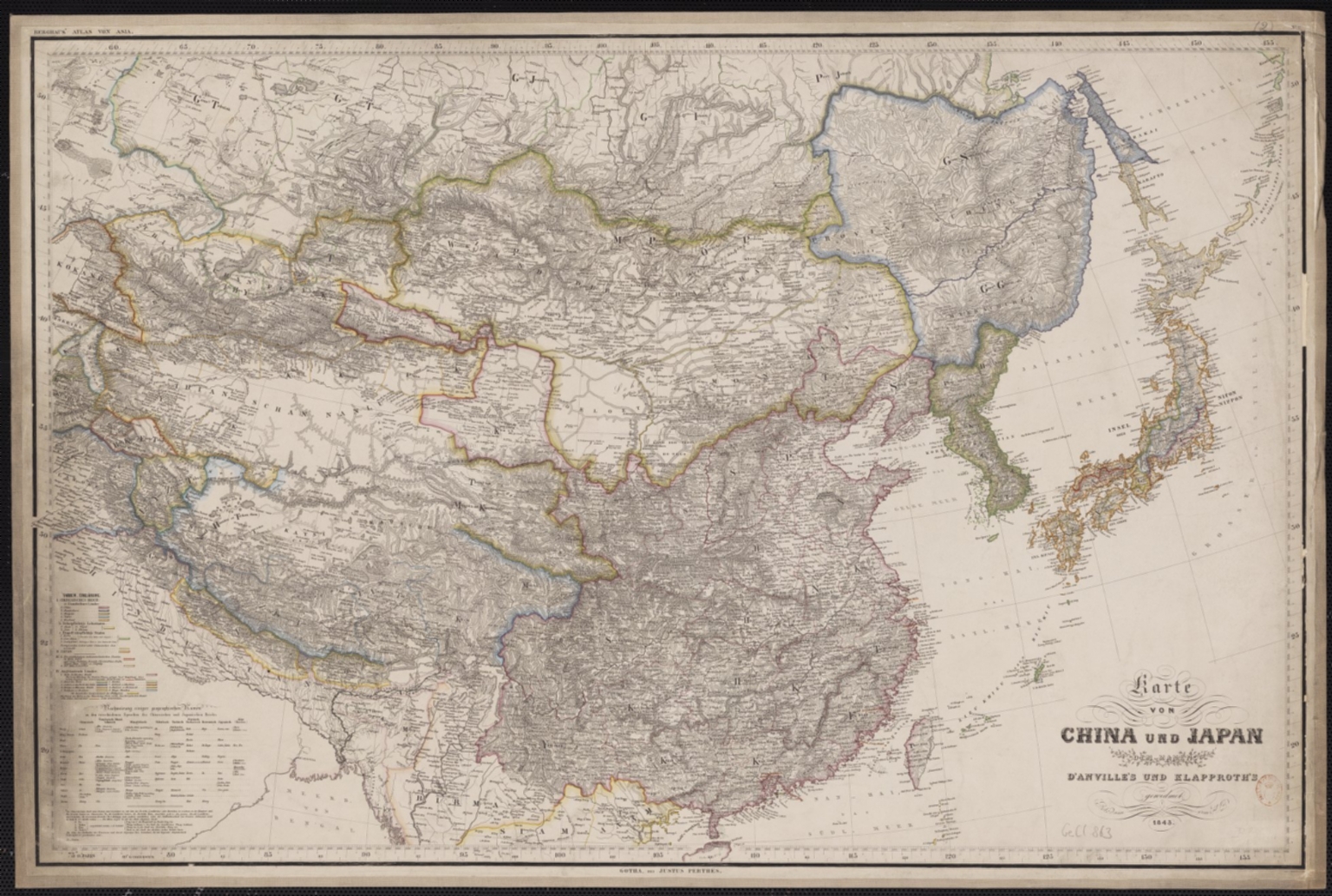 Karte von China und Japan : den manen D'Anville's und Klapproth's gewidmet
