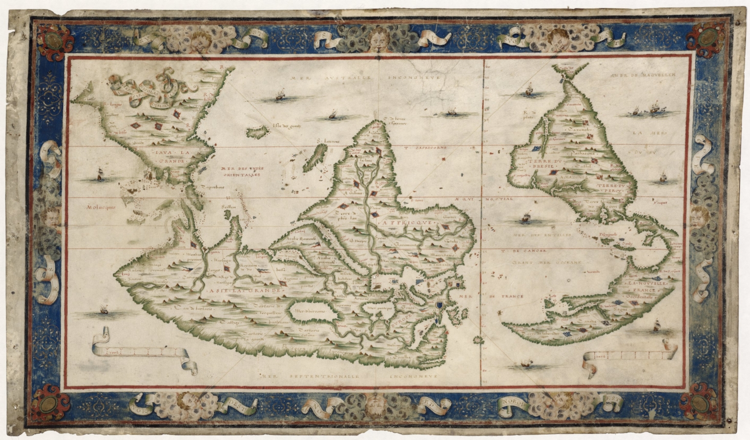 Planisphère / A Dieppe par Nicolas Desliens, 1566