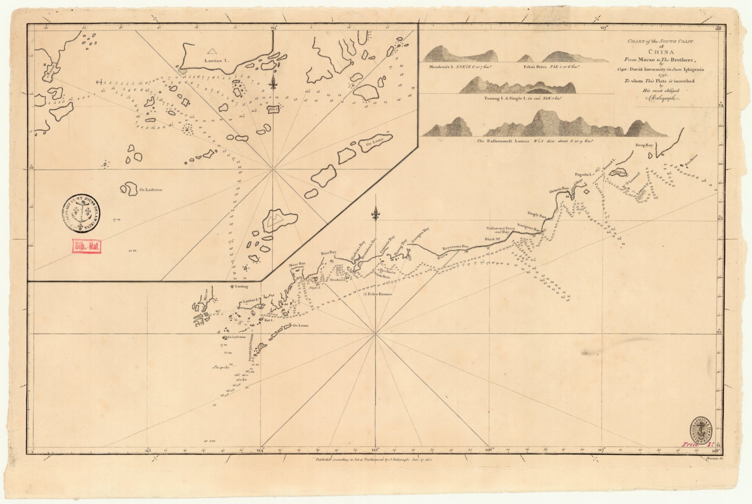 Chart of the south coast of China from Macao to The Brothers